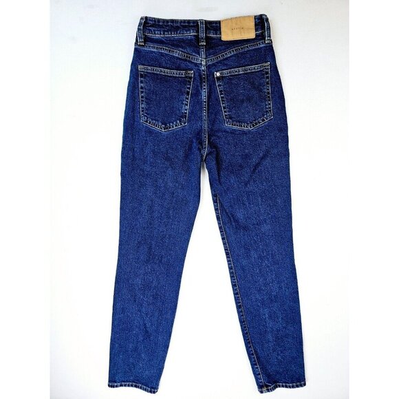 & Denim By H&M Size 2 Women's Mom Jean Ultra High Waist Button Fly Blue Denim - Picture 1 of 13